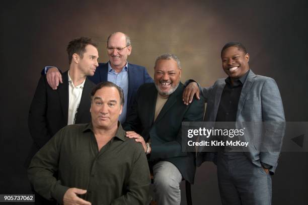 Actors Sam Rockwell, Jim Belushi, Richard Jenkins, Laurence Fishburne and Jason Mitchell are photographed for Los Angeles Times on November 12, 2017...