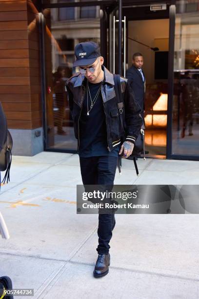 Zayn Malik is seen on January 15, 2018 in New York City.