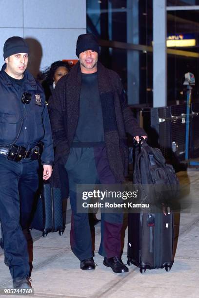 Ricky Martin seen at JFK Airport in Queens on January 15, 2018 in New York City.