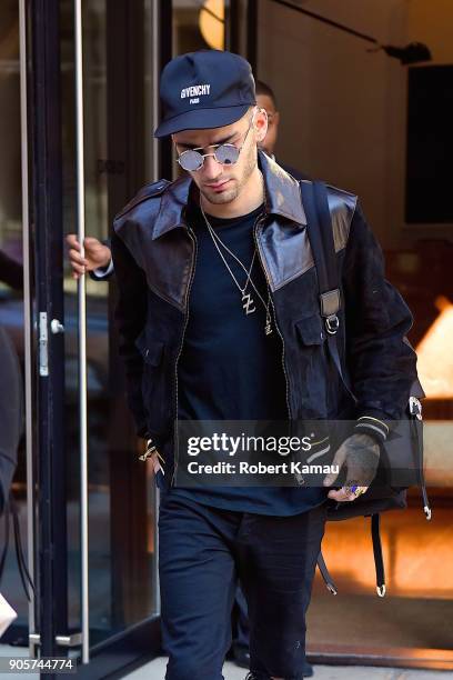 Zayn Malik is seen on January 15, 2018 in New York City.