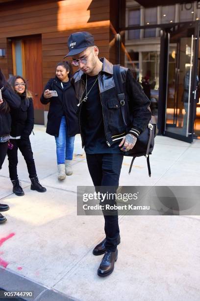 Zayn Malik is seen on January 15, 2018 in New York City.