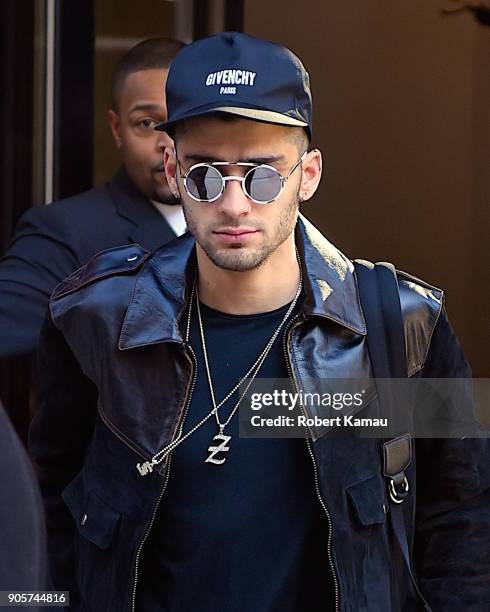 Zayn Malik is seen on January 15, 2018 in New York City.