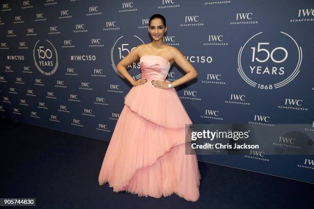 Sonam Kapoor attends the IWC Schaffhausen Gala celebrating the Maisons 150th anniversary and the launch of its Jubilee Collection at the Salon...