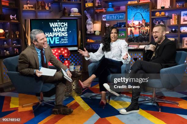 Pictured : Andy Cohen, Sheree Whitfield and Bob Harper --
