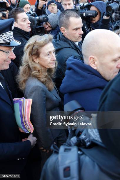 French Justice Minister Nicole Belloubet arrives to visit Vendin-le-Vieil prison on January 16, 2018 in Vendin-le-Vieil, France. In the French prison...