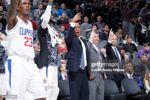 Assistant coach Sam Cassell of the Los Angeles Clippers coaches against the Sacramento Kings on January 11, 2018 at Golden 1 Center in Sacramento,...