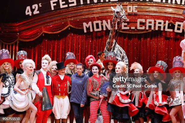 Princess Stephanie of Monaco attends the 42nd International Circus Festival In Monte-Carlo : Photocall on January 16, 2018 in Monaco, Monaco.