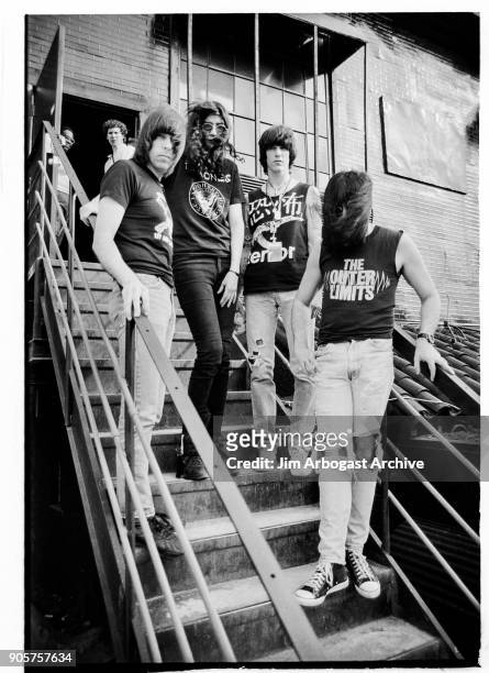 Joey Ramone, Johnny Ramone, Dee Dee Ramone, Marky Ramone Godfathers of punk rock The Ramones at the Masquerade club June 11, 1991 in Atlanta, Georgia.