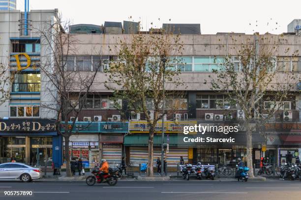 myeongdong district of seoul, south korea - myeong dong stock pictures, royalty-free photos & images