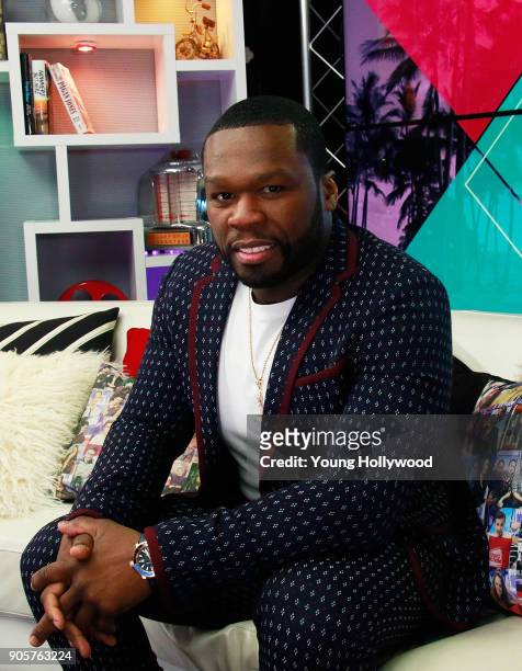 Curtis "50 Cent" Jackson visits the Young Hollywood Studio on January 16, 2017 in Los Angeles, California.