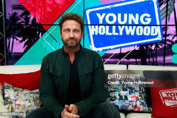 Gerard Butler visits the Young Hollywood Studio on January 16, 2017 in Los Angeles, California.