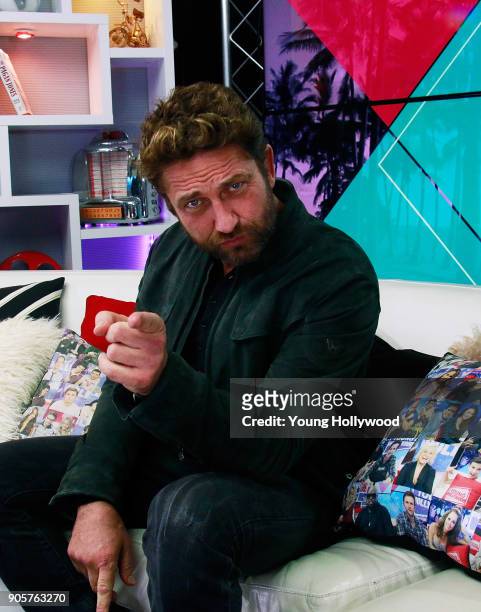 Gerard Butler visits the Young Hollywood Studio on January 16, 2017 in Los Angeles, California.