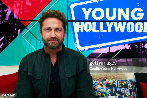 Gerard Butler visits the Young Hollywood Studio on January 16, 2017 in Los Angeles, California.