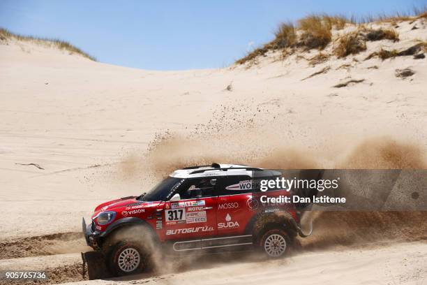 Boris Garafulic of Chile and Mini X-Raid drives with co-driver Filipe Palmeiro of Portugal in the ALL 4 Racing Mini car in the Classe : T1.2 : 4x4...