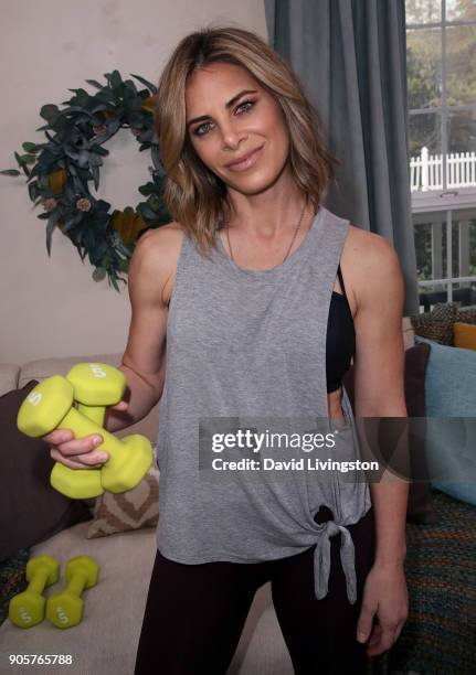 Persinality/personal trainer Jillian Michaels visits Hallmark's "Home & Family" at Universal Studios Hollywood on January 16, 2018 in Universal City,...