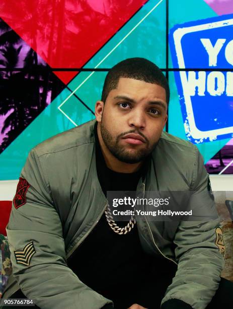 January 16: O'Shea Jackson Jr. Visits the Young Hollywood Studio on January 16, 2017 in Los Angeles, California.