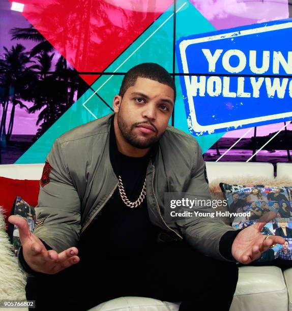 January 16: O'Shea Jackson Jr. Visits the Young Hollywood Studio on January 16, 2017 in Los Angeles, California.