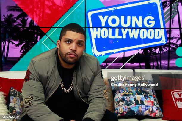 January 16: O'Shea Jackson Jr. Visits the Young Hollywood Studio on January 16, 2017 in Los Angeles, California.