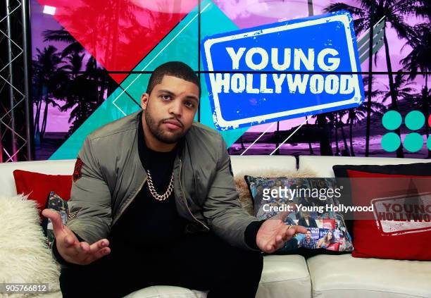 January 16: O'Shea Jackson Jr. Visits the Young Hollywood Studio on January 16, 2017 in Los Angeles, California.