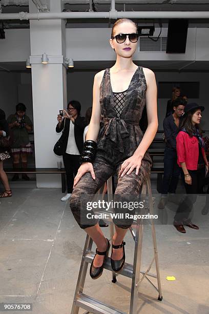 Model during Vena Cava presentation of spring 2010 fashions at the Milk Studios during Mercedes-Benz Fashion Week at Bryant Park on September 10,...