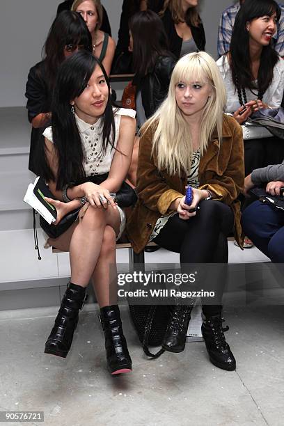 Fashion goers during Vena Cava presentation of spring 2010 fashions at the Milk Studios during Mercedes-Benz Fashion Week at Bryant Park on September...