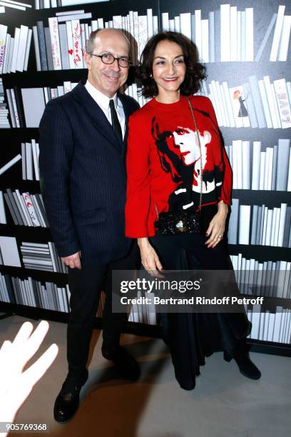 Of Sonia Rykiel, Jean-Marc Loubier and Nathalie Rykiel attend the Manifesto Sonia Rykiel - 5Oth Birthday Party at the Flagship Store Boulevard Saint...