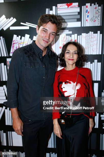Model Francisco Lachowski and Nathalie Rykiel attend the Manifesto Sonia Rykiel - 5Oth Birthday Party at the Flagship Store Boulevard Saint Germain...