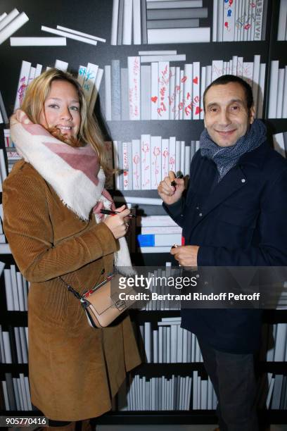 Caroline Faindt and Zinedine Soualem attend the Manifesto Sonia Rykiel - 5Oth Birthday Party at the Flagship Store Boulevard Saint Germain des Pres...