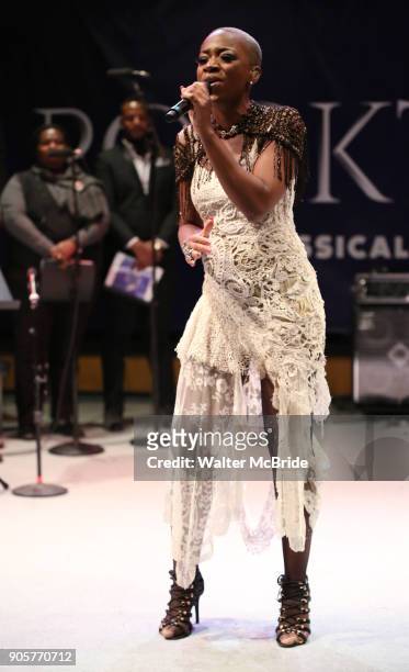 Kimberly Nichole performing during the Performance Presentation of "Rocktopia" at SIR Studios on January 16, 2018 in New York City.