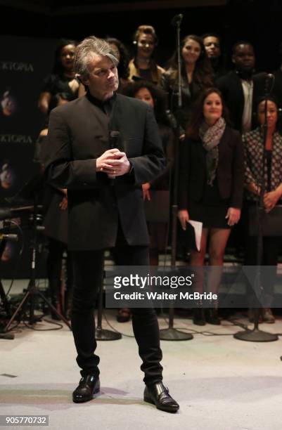 Randall Fleischer performing during the Performance Presentation of "Rocktopia" at SIR Studios on January 16, 2018 in New York City.