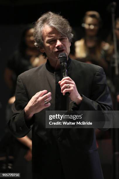 Randall Fleischer performing during the Performance Presentation of "Rocktopia" at SIR Studios on January 16, 2018 in New York City.