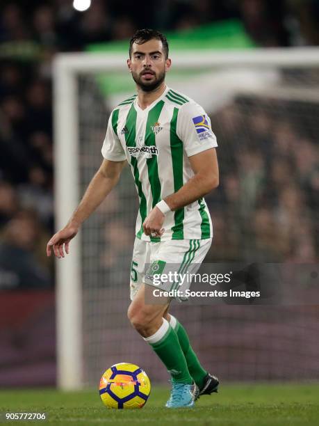 Jordi Amat of Real Betis during the La Liga Santander match between Real Betis Sevilla v Leganes at the Estadio Benito Villamarin on January 15, 2018...