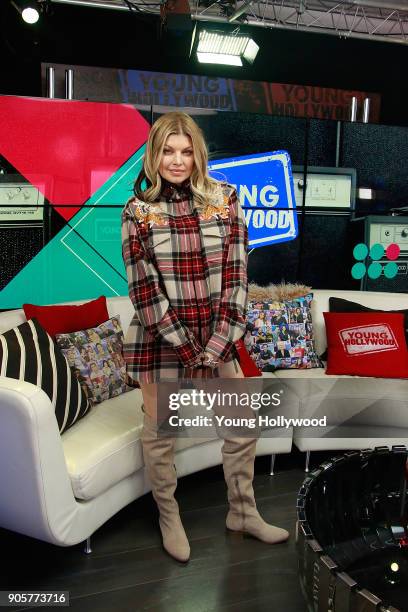 January 16: Fergie visits the Young Hollywood Studio on January 16, 2017 in Los Angeles, California.