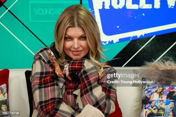 January 16: Fergie visits the Young Hollywood Studio on January 16, 2017 in Los Angeles, California.