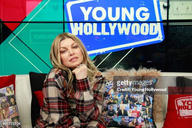 January 16: Fergie visits the Young Hollywood Studio on January 16, 2017 in Los Angeles, California.