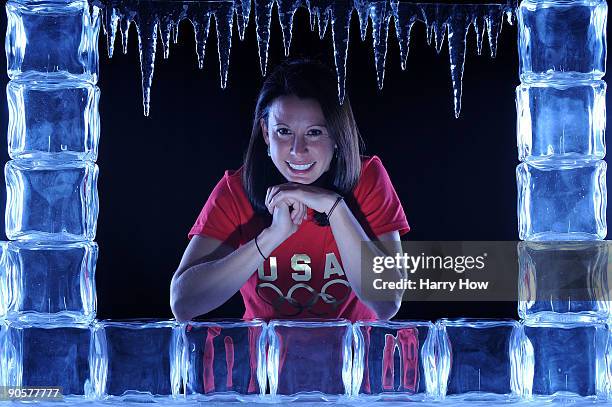 Aerial Skier Emily Cook poses for a portrait during the 2010 U.S. Olympic Team Media Summit at the Palmer House Hilton on September 10, 2009 in...