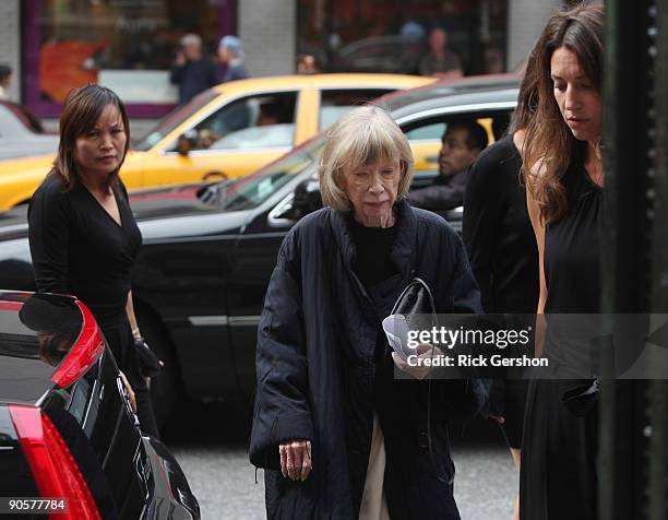 Author Joan Didion attends the funeral of Dominick Dunne at The Church of St. Vincent Ferrer on September 10, 2009 in New York City. Author Dominick...