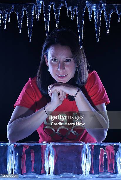 Aerial Skier Emily Cook poses for a portrait during the 2010 U.S. Olympic Team Media Summit at the Palmer House Hilton on September 10, 2009 in...