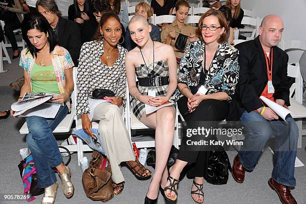 Actress Holly Robinson , celebrity trainer Ashley Conrad and her mother Gail attend the AXE Instinct Sponsored Duckie Brown Spring 2010 Fashion Show...