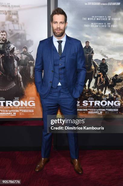 Geoff Stults attends the world premiere of "12 Strong" at Jazz at Lincoln Center on January 16, 2018 in New York City.