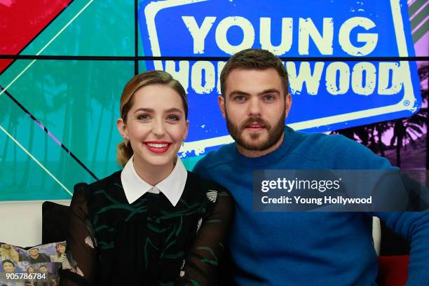 January 16: Jessica Rothe and Alex Roe at the Young Hollywood Studio on January 16, 2017 in Los Angeles, California.