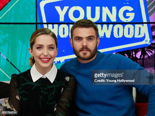 January 16: Jessica Rothe and Alex Roe at the Young Hollywood Studio on January 16, 2017 in Los Angeles, California.