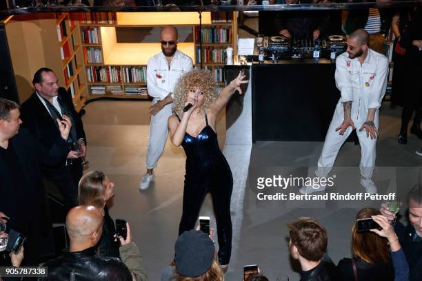 Singer Corinne Performs during the Manifesto Sonia Rykiel - 5Oth Birthday Party at the Flagship Store Boulevard Saint Germain des Pres on January 16,...