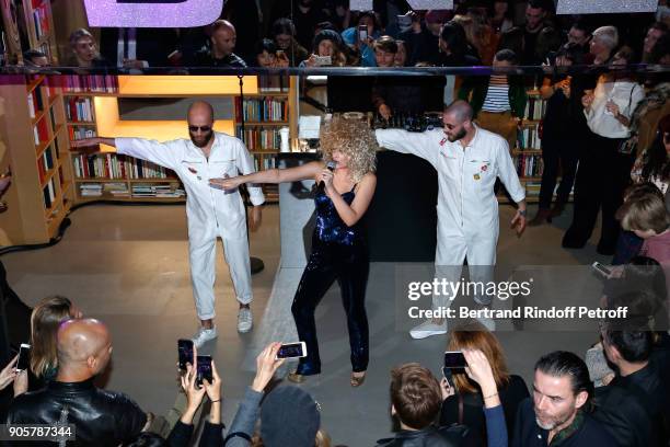 Singer Corinne Performs during the Manifesto Sonia Rykiel - 5Oth Birthday Party at the Flagship Store Boulevard Saint Germain des Pres on January 16,...