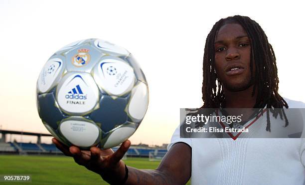 Royston Drenthe of Real Madrid attends an interview for Real Madrid TV at Valdebebas on September 10, 2009 in Madrid, Spain.