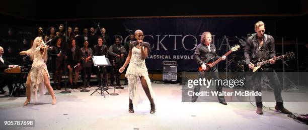 Henry Aaronson, Mariead Nesbitt, Kimberly Nichole, Greg Smith and Tony Bruno performing during the Performance Presentation of "Rocktopia" at SIR...