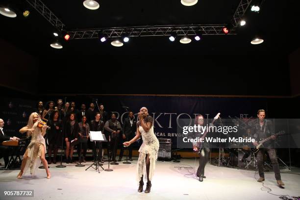 Henry Aaronson, Mariead Nesbitt, Kimberly Nichole, Greg Smith and Tony Bruno performing during the Performance Presentation of "Rocktopia" at SIR...