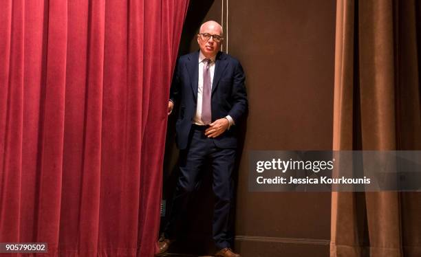 Author Michael Wolff steps on stage to discuss his controversial book on the Trump administration titled "Fire and Fury" on January 16, 2018 in...