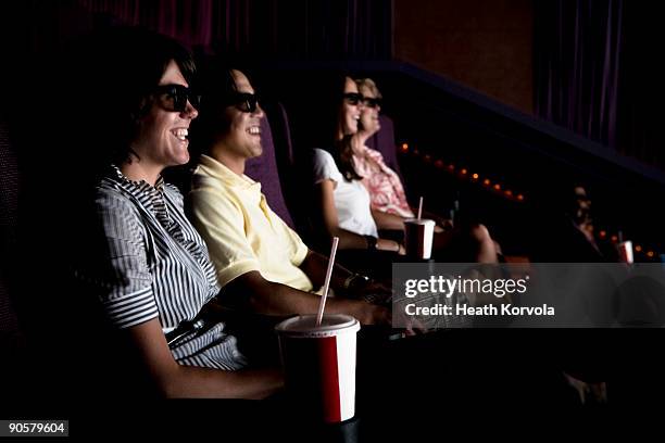 audience at movie theater. - cinema audience imagens e fotografias de stock