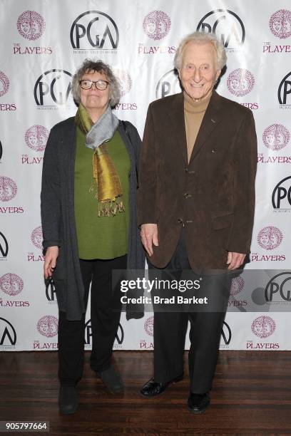 Fran Sears and Daniel Wilson attend the 2018 Producers Guild Award Nominees New York Celebration at The Players Club on January 16, 2018 in New York...